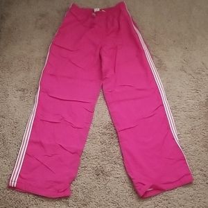 Juniors pink striped track pants